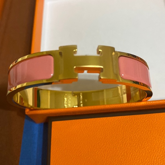NEW HERMÈS CLIC H BRACELET PINK - Picture 3 of 17